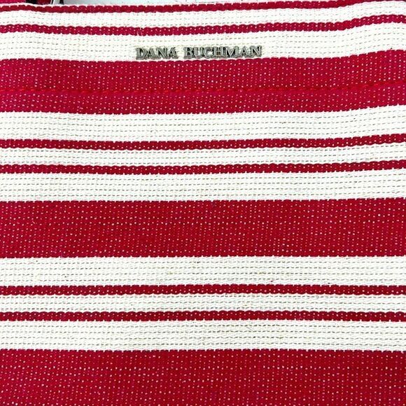 Dana Buchman raspberry striped shoulder bag - Picture 3 of 5